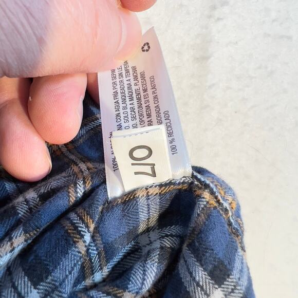 Goodfellow & Co Flannel Button Shirt Men's XXL Blue Brown Plaid Button Pockets - Picture 9 of 12